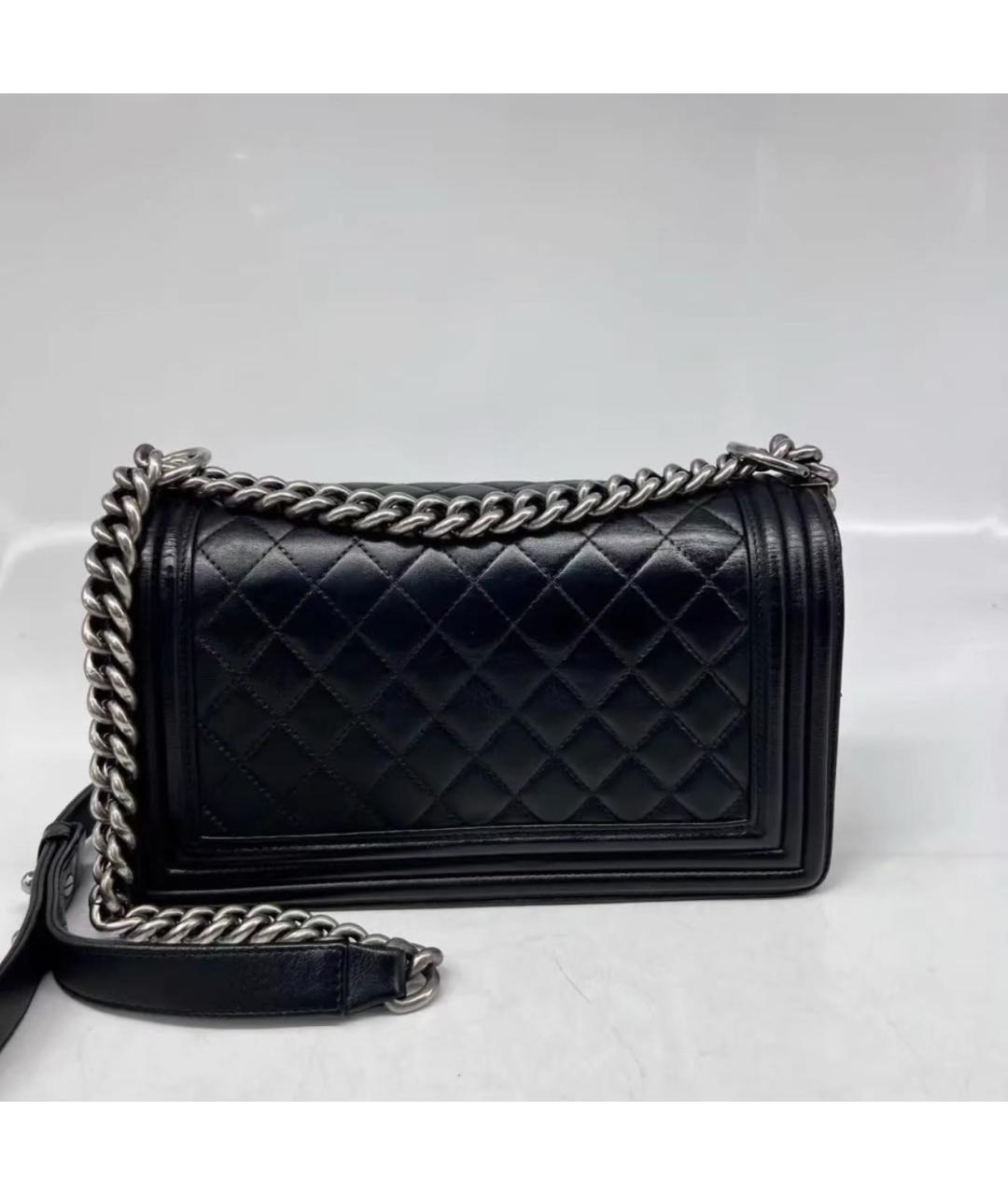 CHANEL Черная кожаная сумка через плечо, фото 5