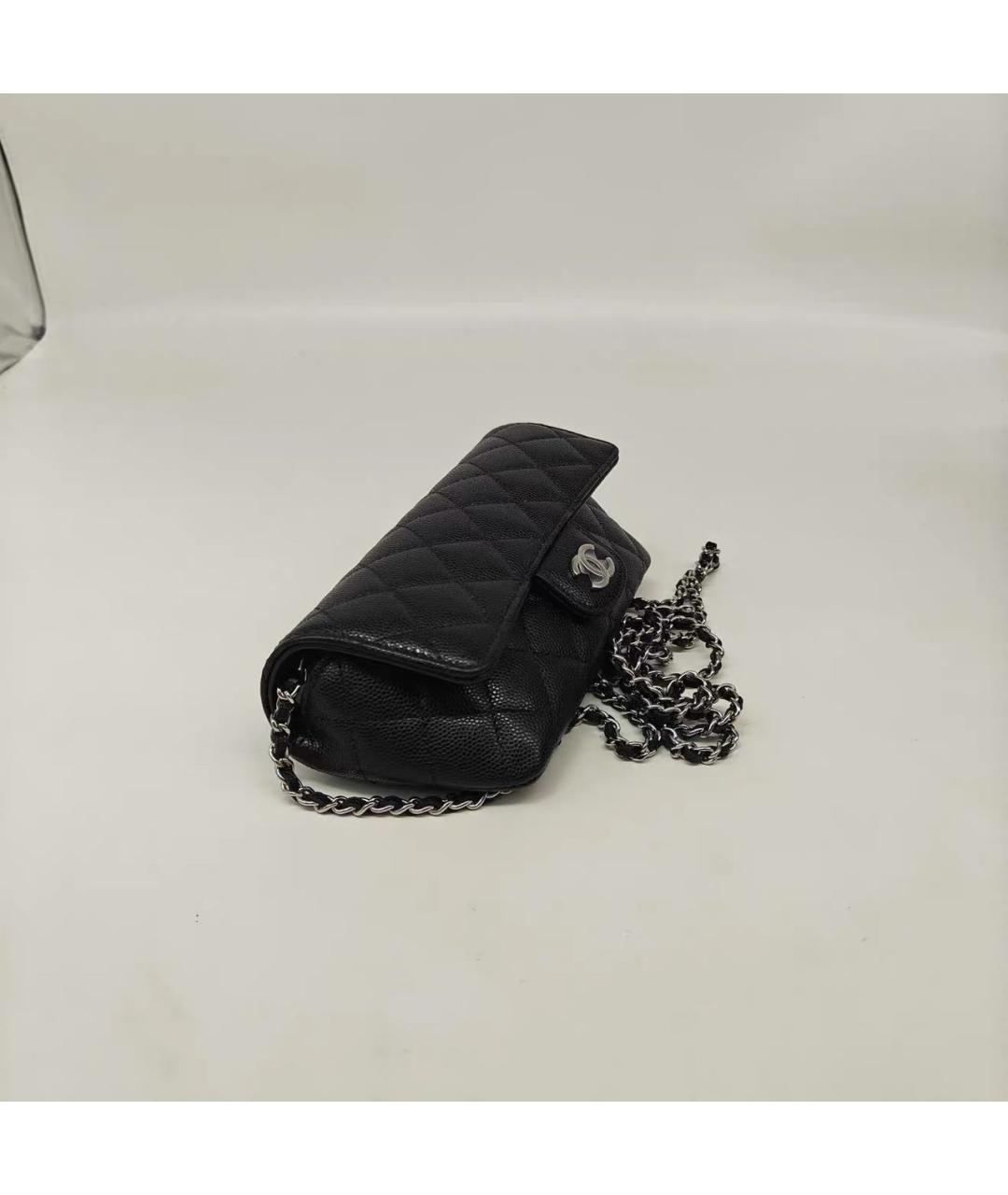CHANEL Черная кожаная сумка через плечо, фото 3