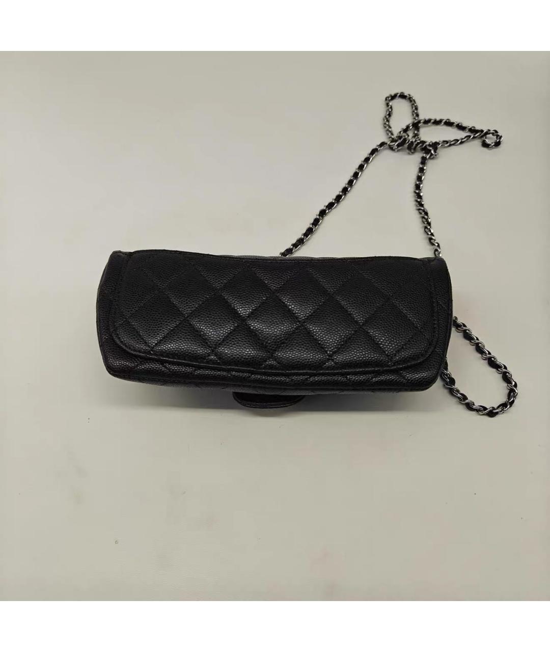 CHANEL Черная кожаная сумка через плечо, фото 7