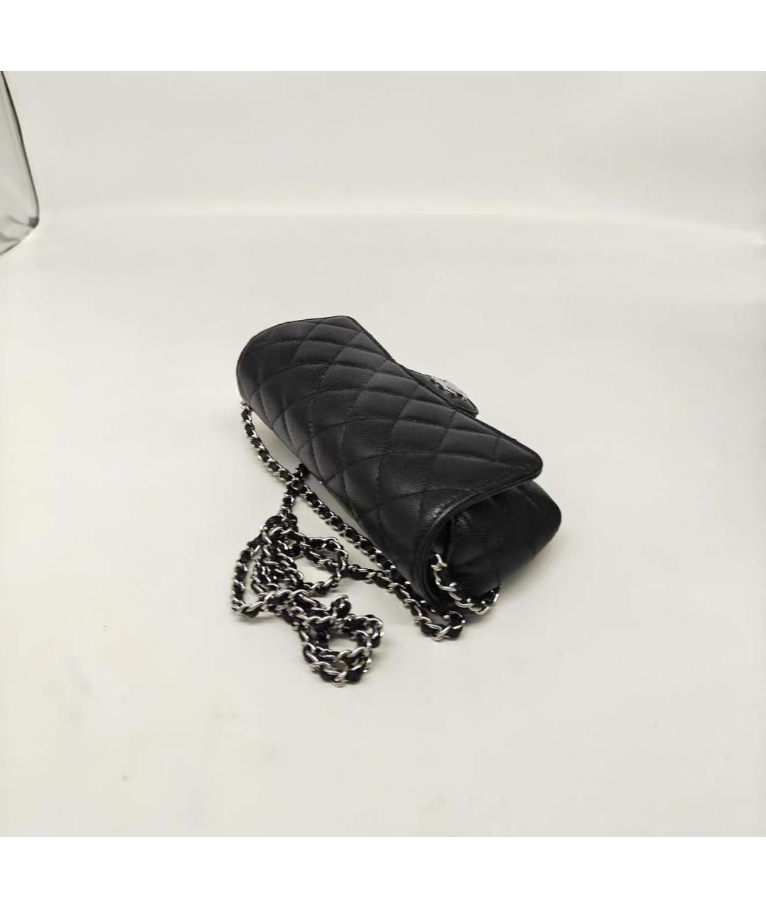 CHANEL Черная кожаная сумка через плечо, фото 6