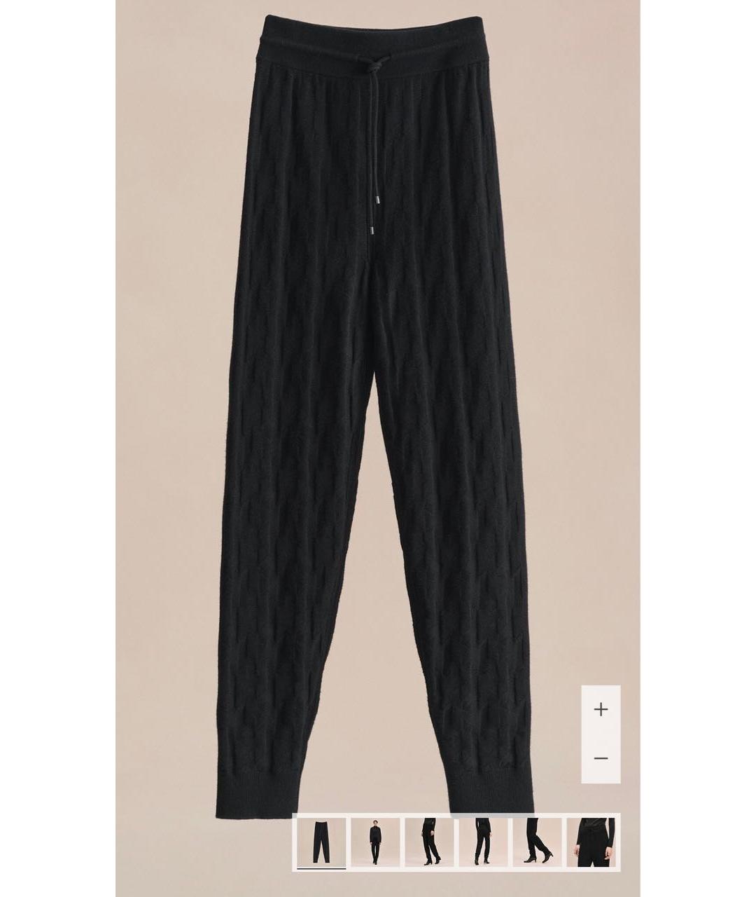 HERMES Черные кашемировые брюки широкие, фото 6
