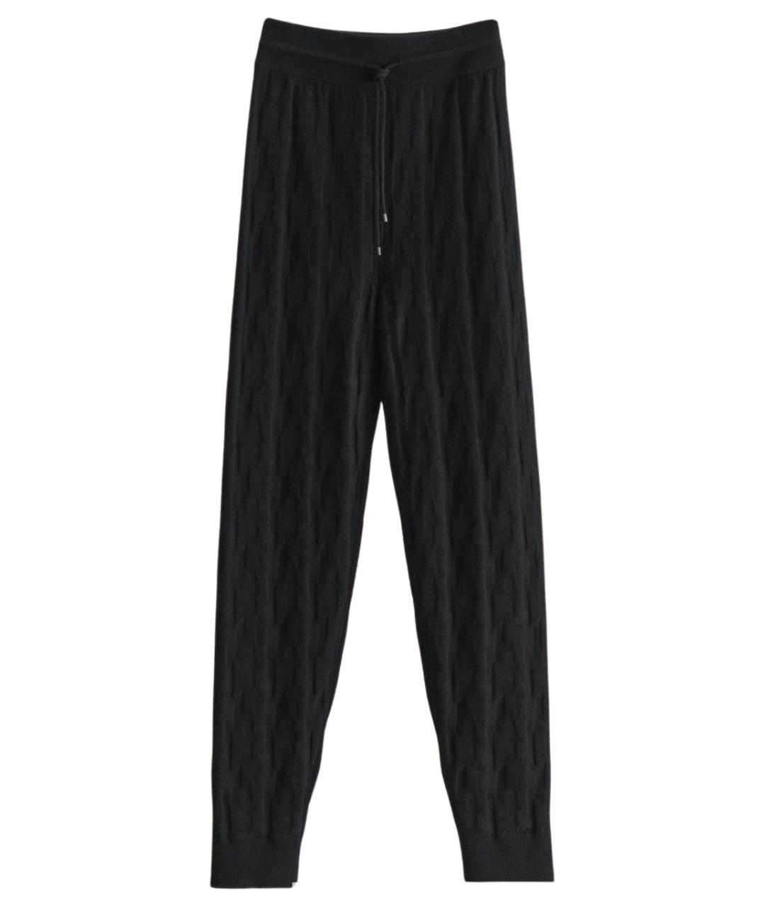 HERMES Черные кашемировые брюки широкие, фото 1