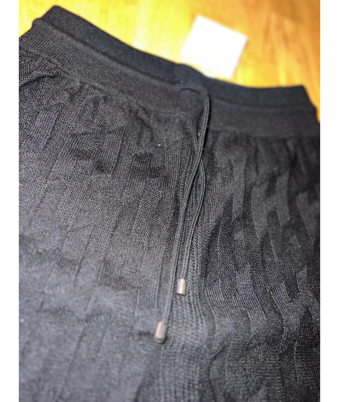HERMES Черные кашемировые брюки широкие, фото 4