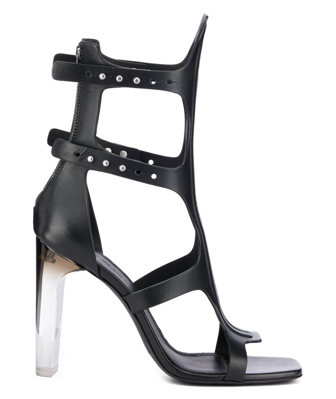 RICK OWENS Черные кожаные босоножки, фото 4