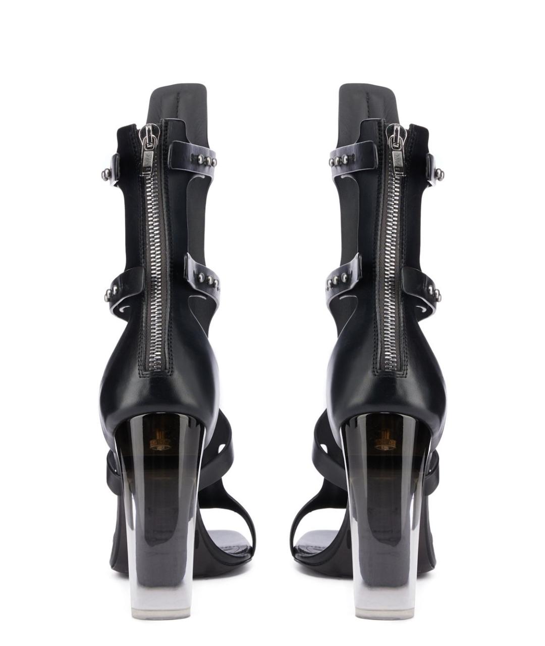 RICK OWENS Черные кожаные босоножки, фото 6