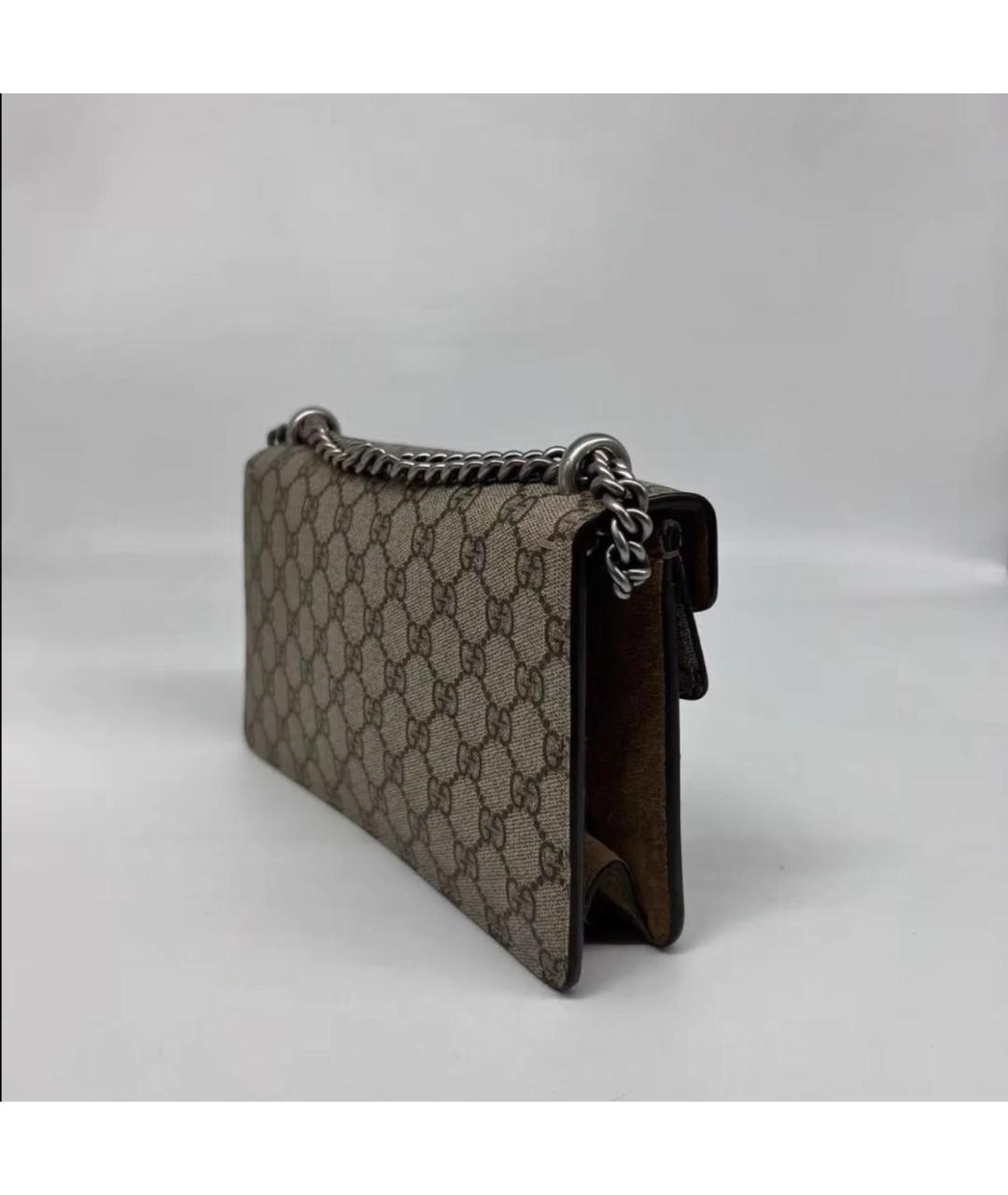 GUCCI Бежевая замшевая сумка через плечо, фото 4