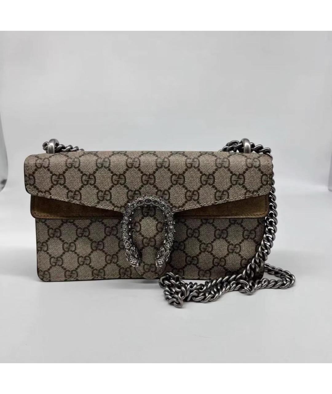 GUCCI Бежевая замшевая сумка через плечо, фото 8