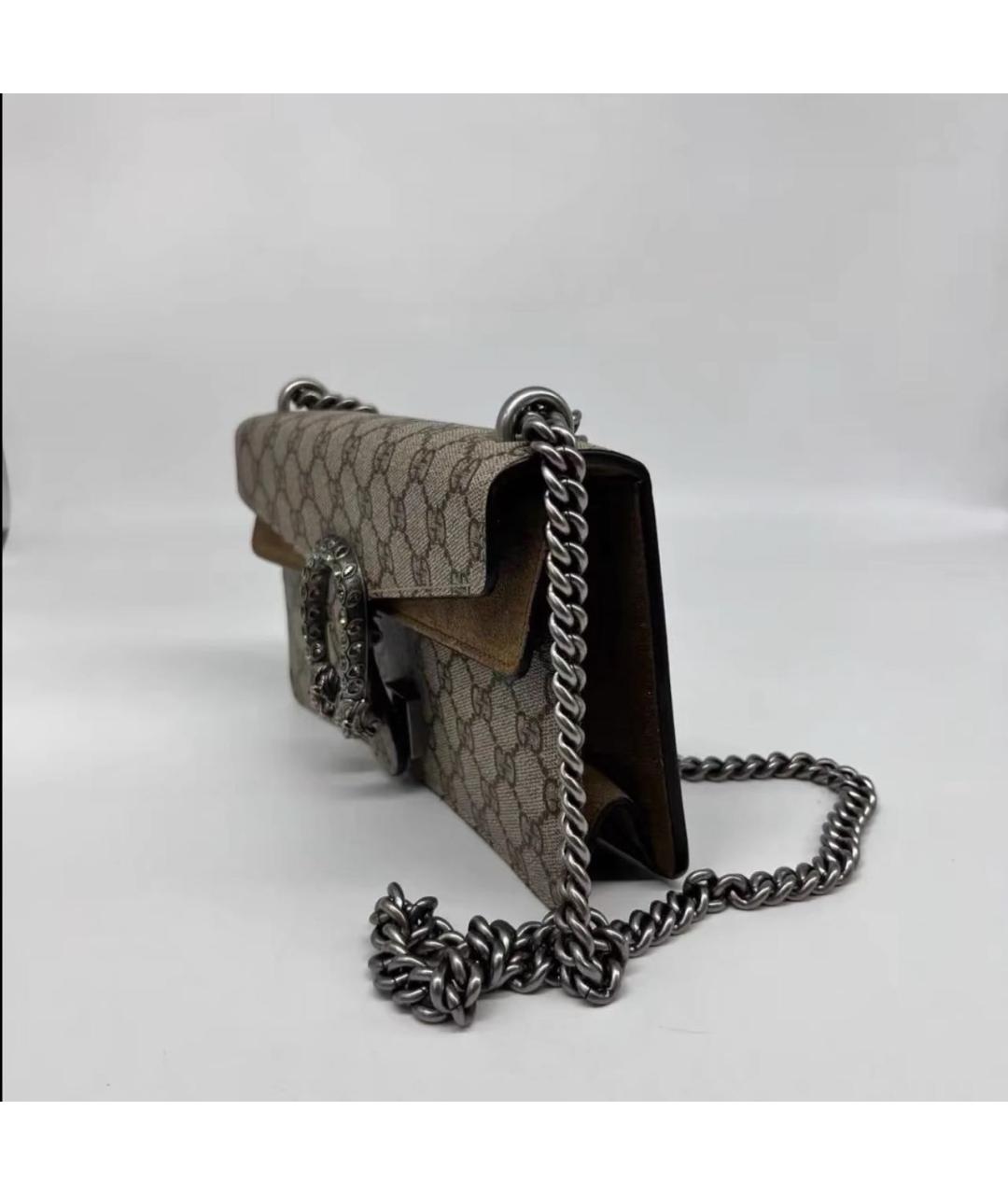 GUCCI Бежевая замшевая сумка через плечо, фото 2