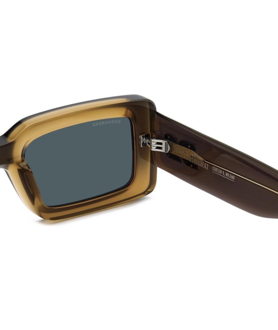 DSQUARED2 Коричневые пластиковые солнцезащитные очки, фото 3