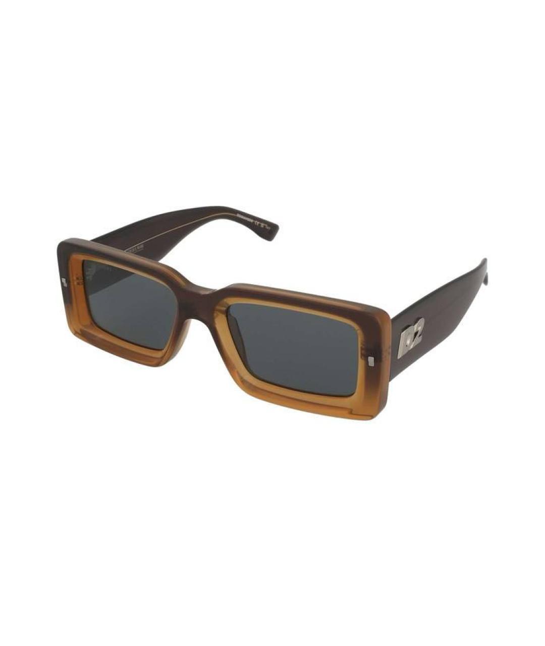 DSQUARED2 Коричневые пластиковые солнцезащитные очки, фото 7