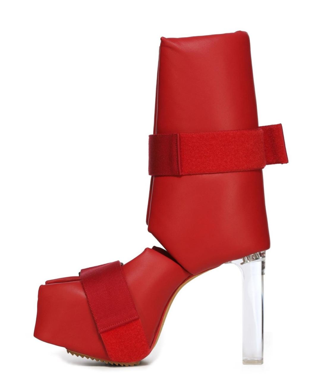 RICK OWENS Красные кожаные полусапоги, фото 2