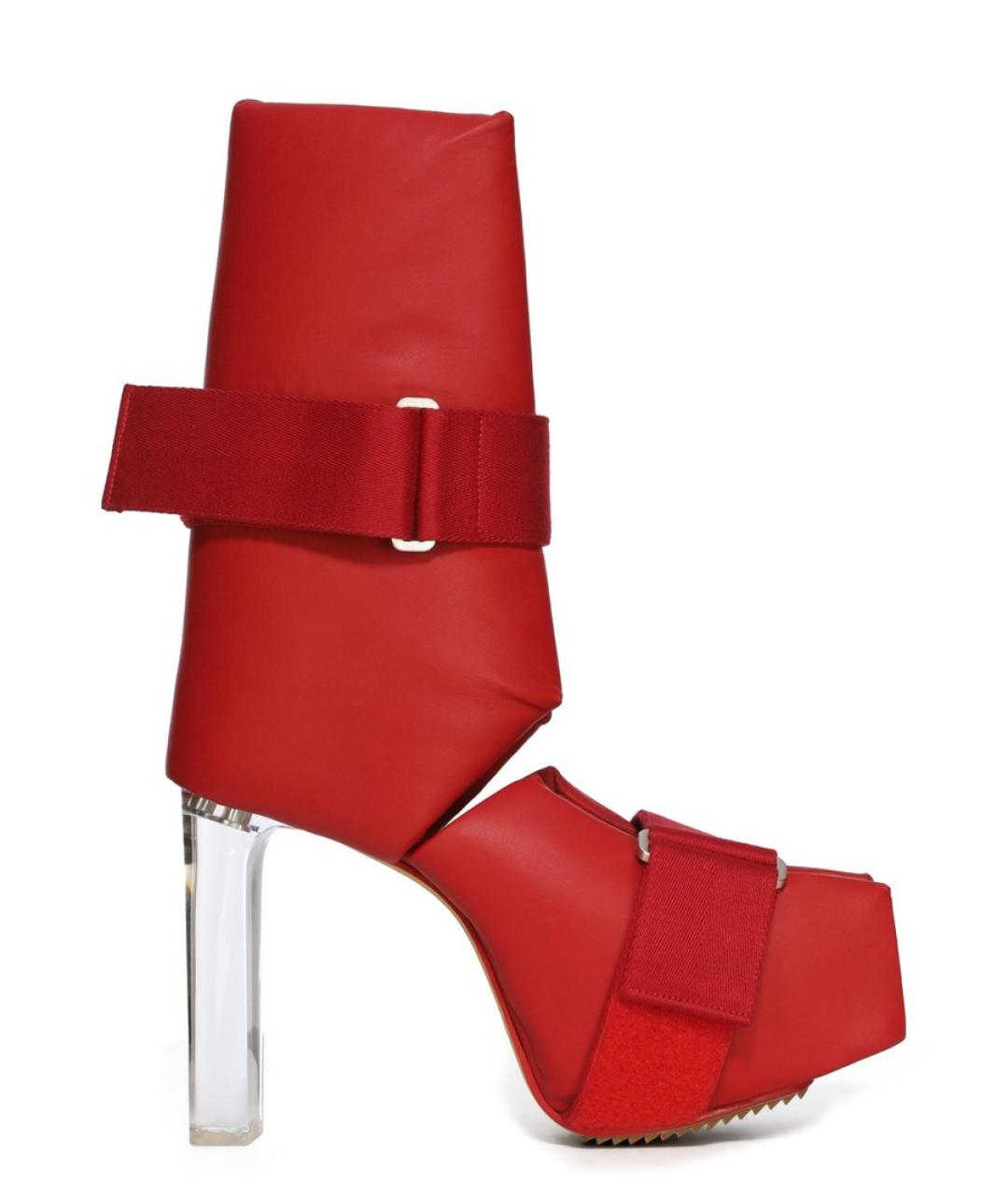 RICK OWENS Красные кожаные полусапоги, фото 5