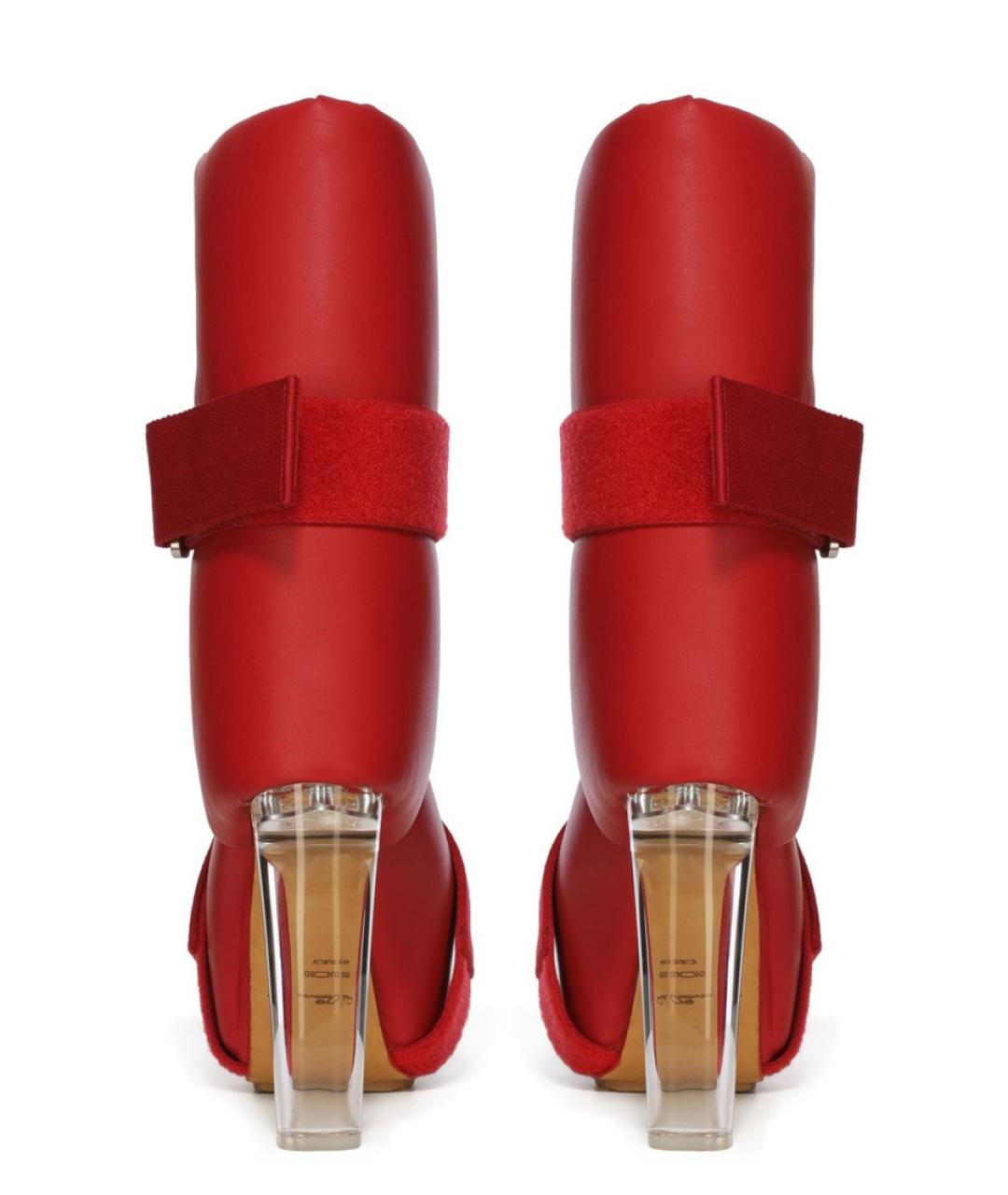 RICK OWENS Красные кожаные полусапоги, фото 4