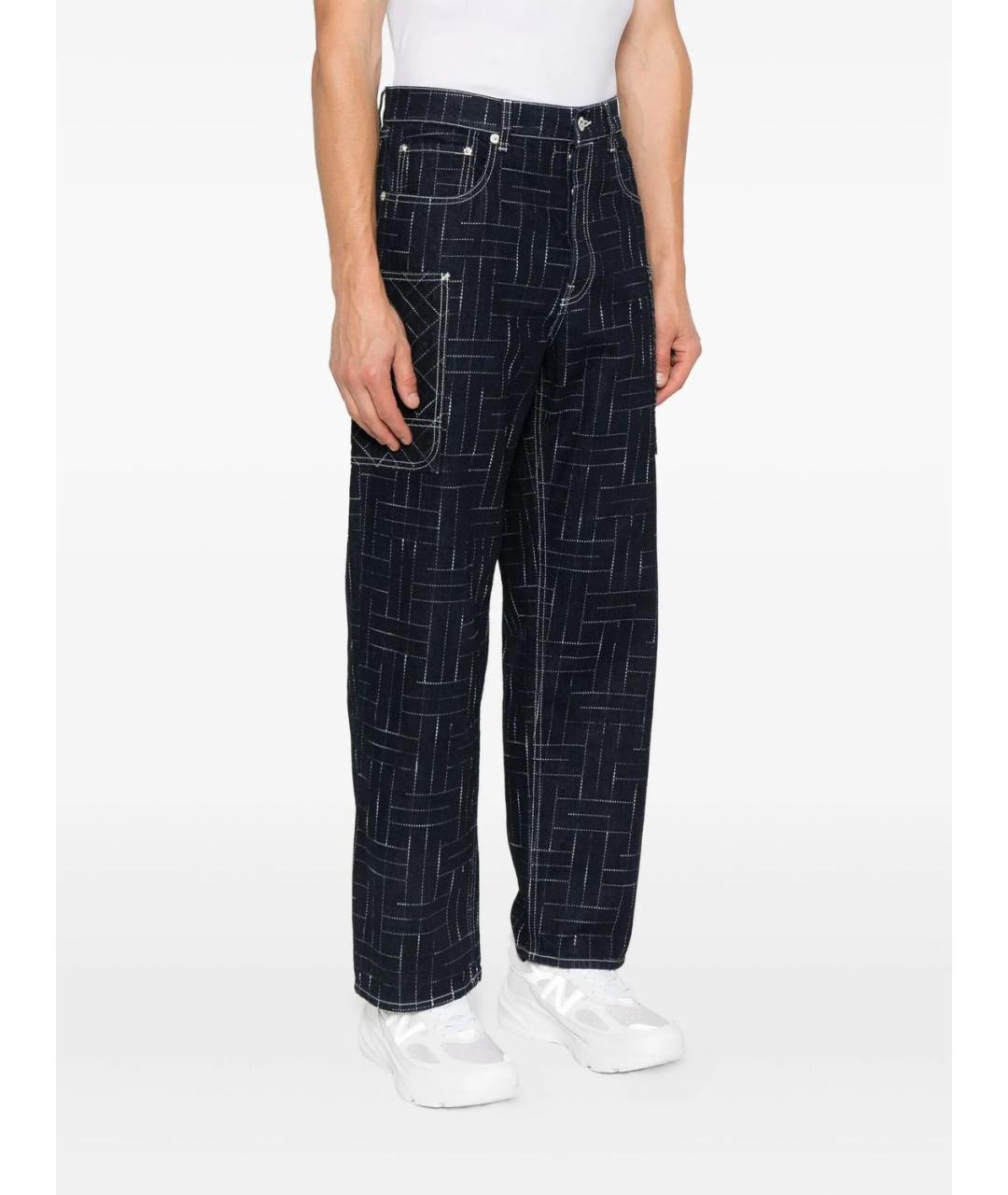 KENZO Синие хлопковые прямые джинсы, фото 2