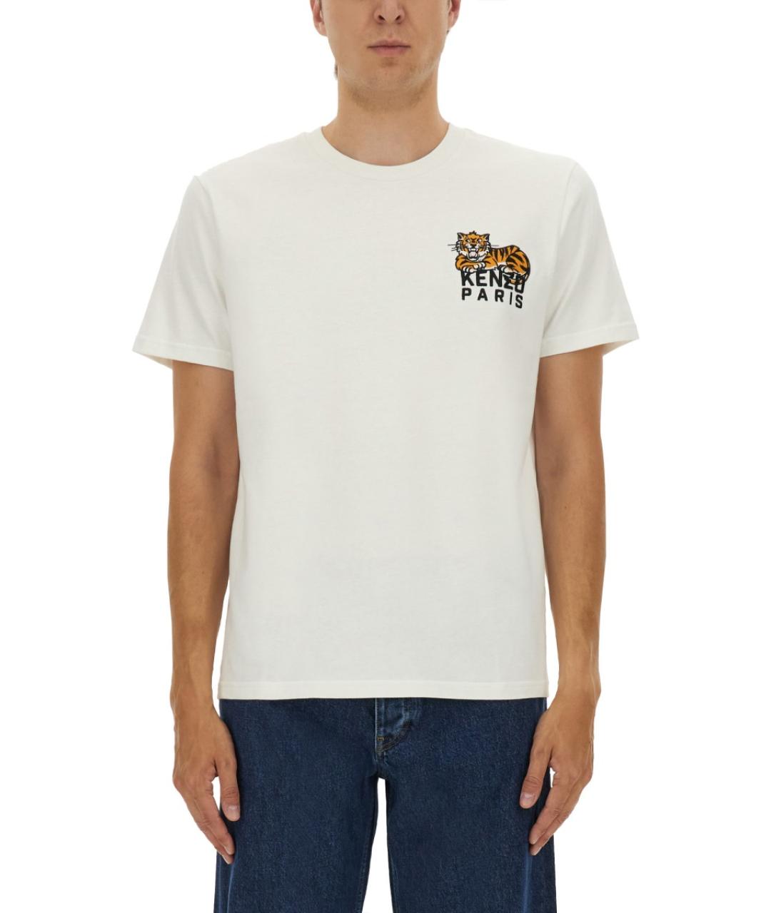 KENZO Белая хлопковая футболка, фото 3
