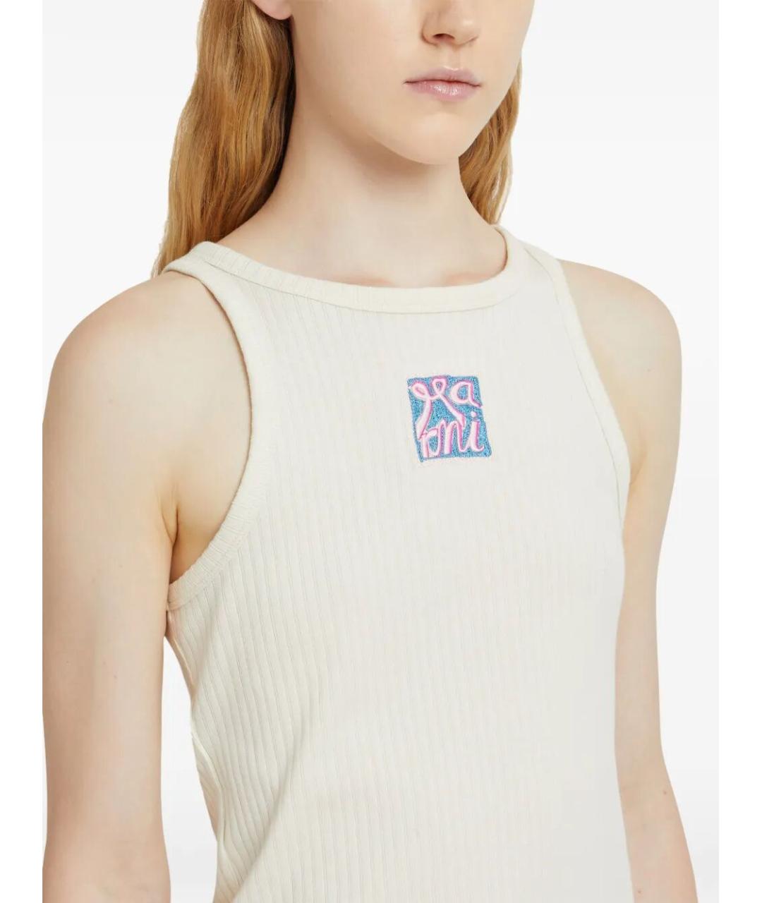 MARNI Бежевая хлопковая майка, фото 5