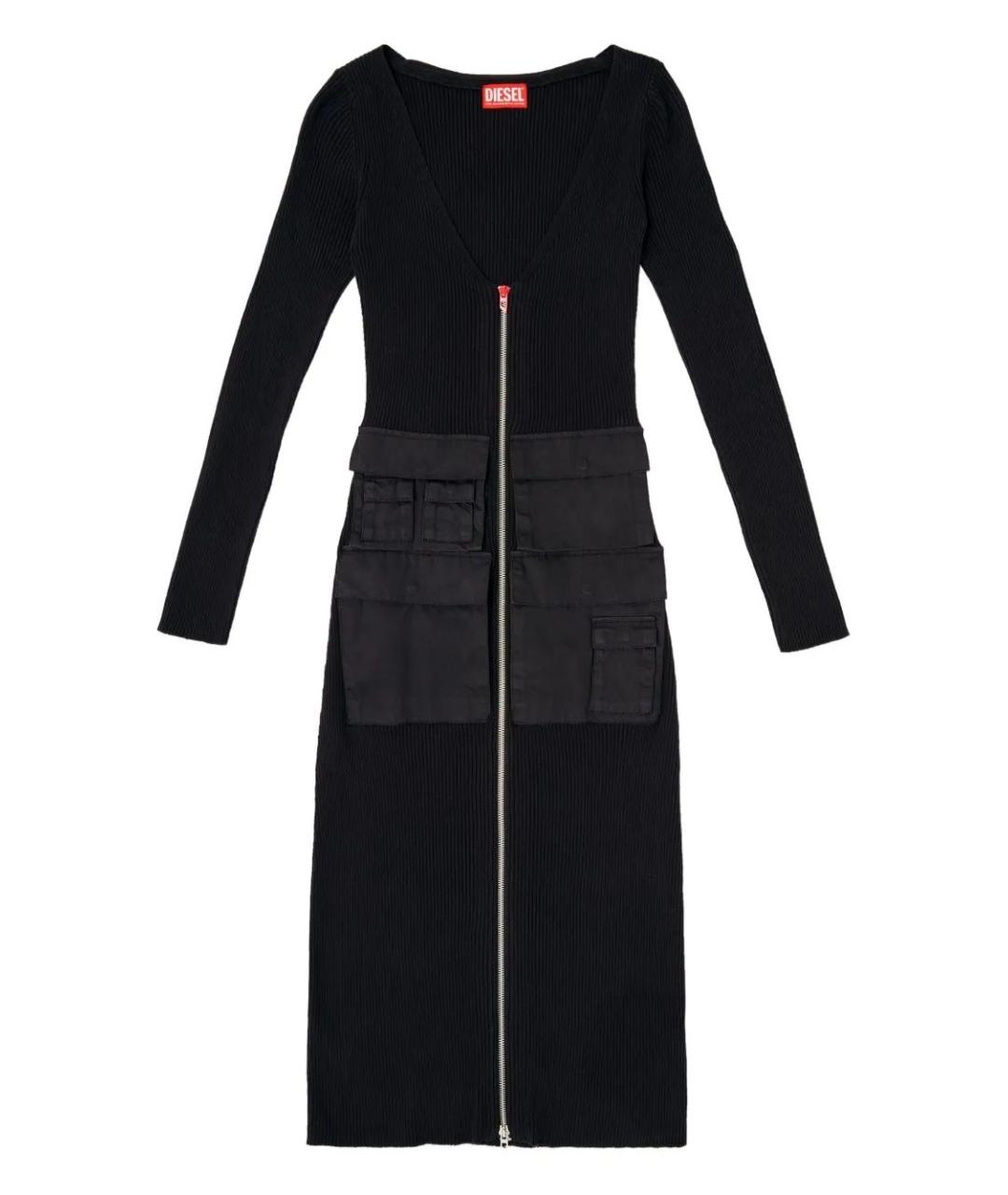 DIESEL Черное хлопковое повседневное платье, фото 1
