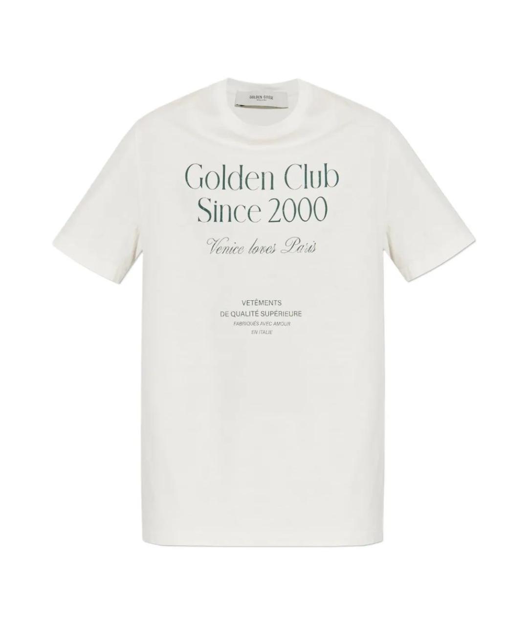 GOLDEN GOOSE DELUXE BRAND Белая хлопковая футболка, фото 1