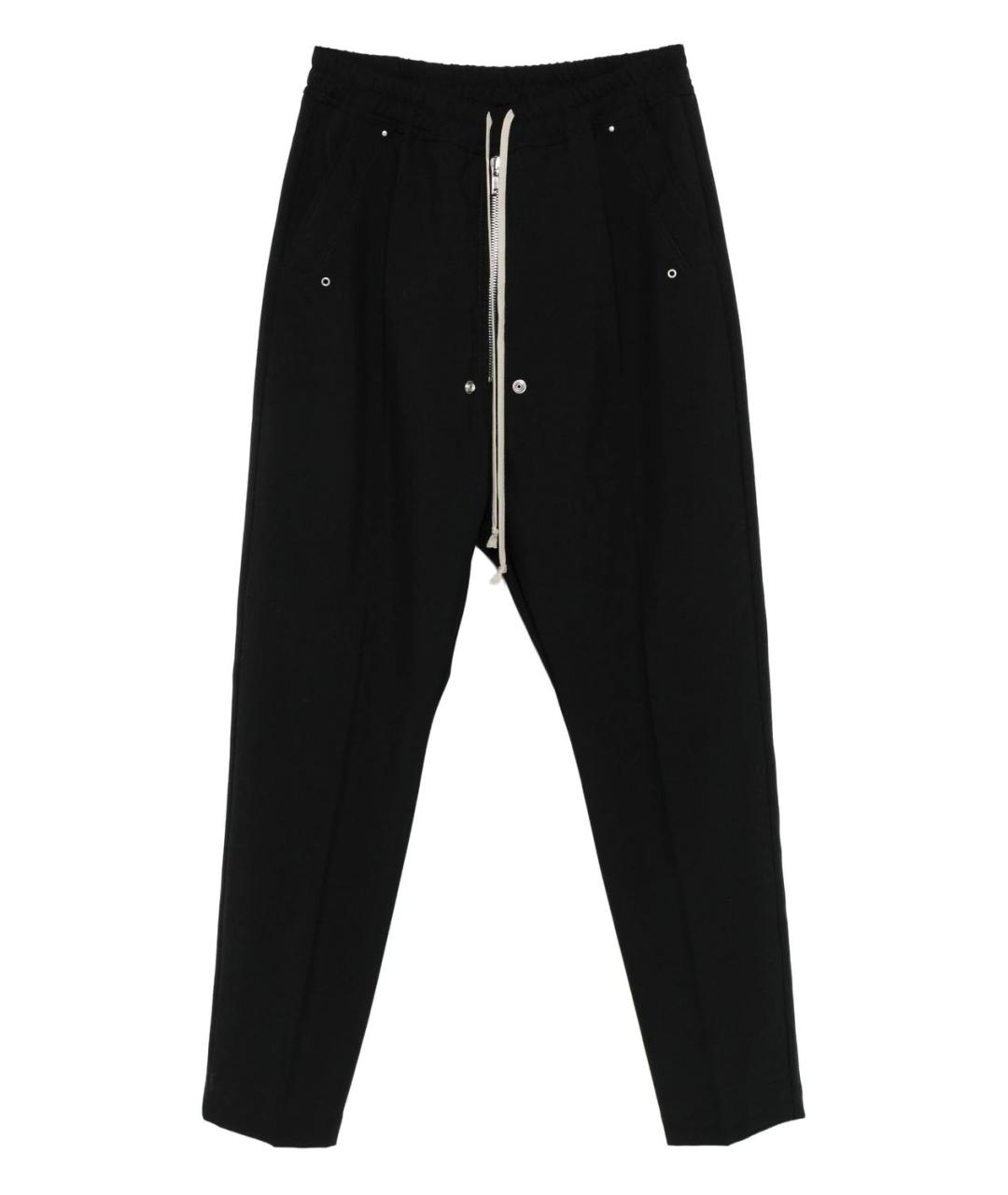 RICK OWENS Черные шерстяные повседневные брюки, фото 1