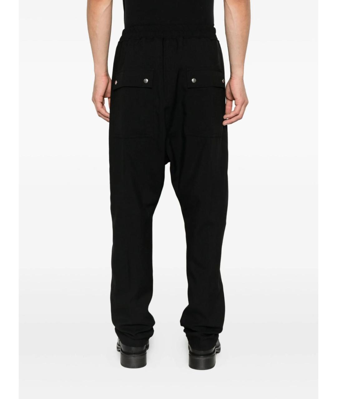 RICK OWENS Черные шерстяные повседневные брюки, фото 3