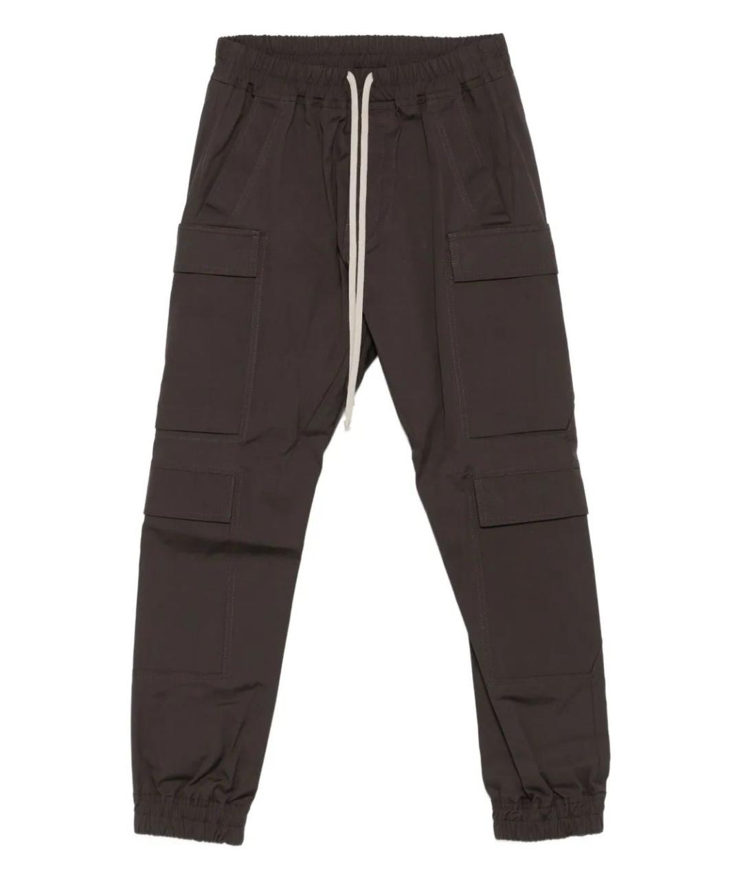 RICK OWENS Коричневые хлопковые повседневные брюки, фото 1