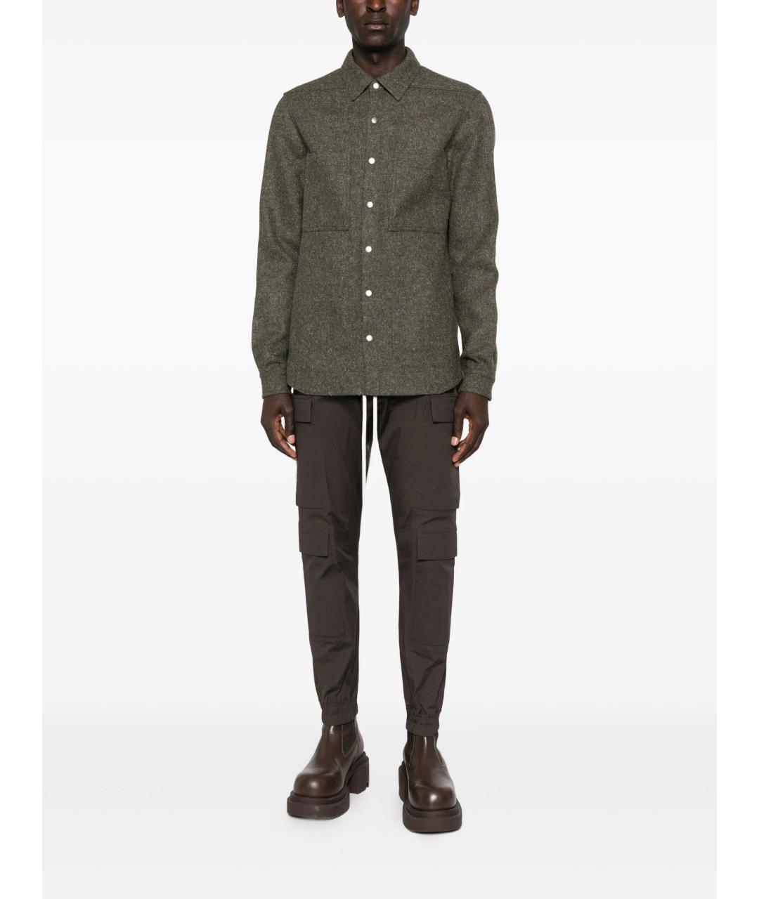 RICK OWENS Коричневые хлопковые повседневные брюки, фото 3