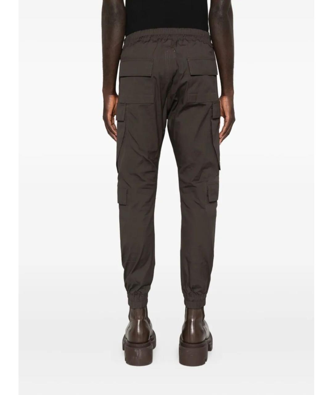 RICK OWENS Коричневые хлопковые повседневные брюки, фото 2