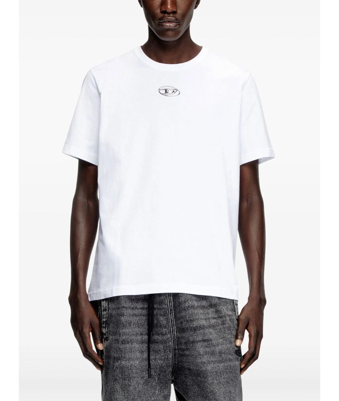 DIESEL Белая хлопковая футболка, фото 4