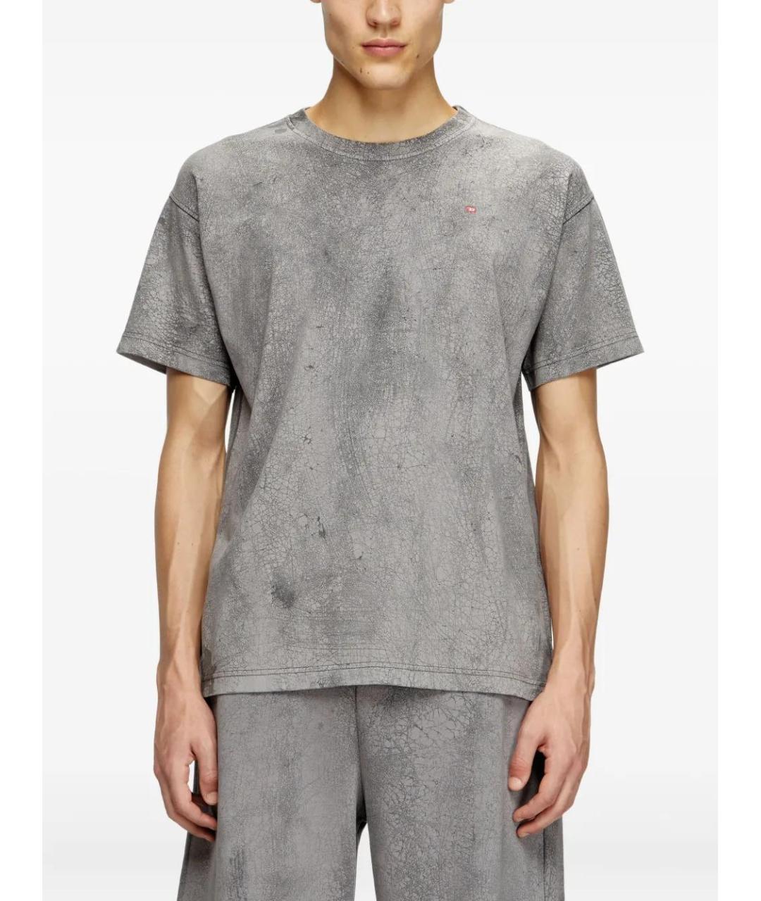 DIESEL Серая хлопковая футболка, фото 5