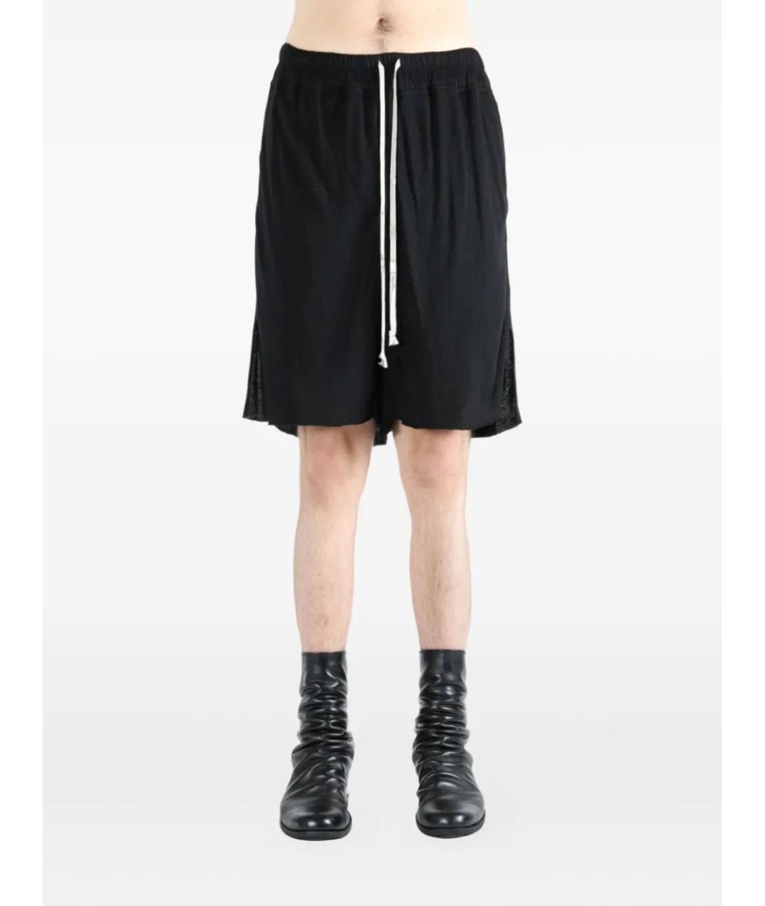 RICK OWENS Черные хлопковые шорты, фото 2