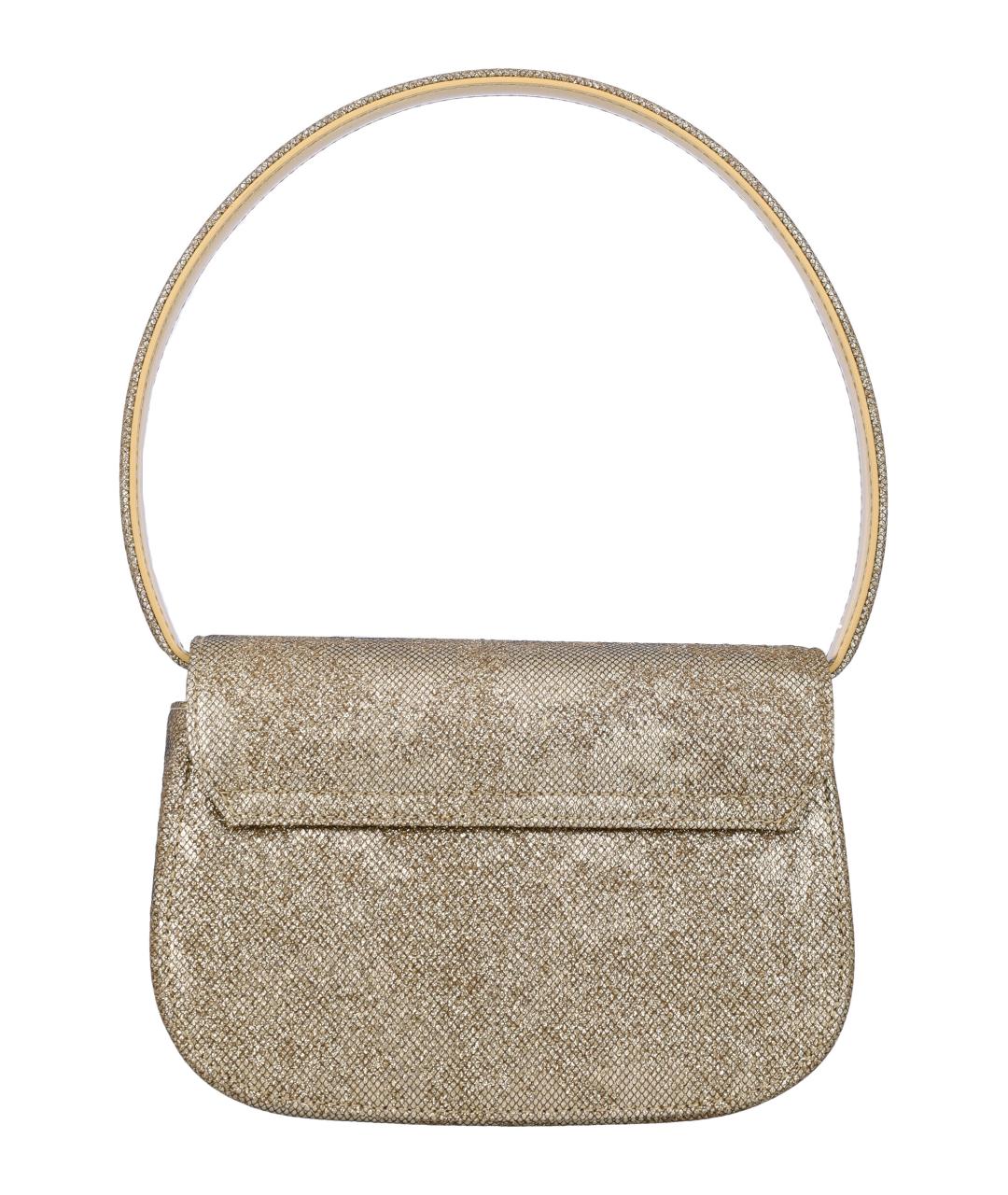 DIESEL Золотая сумка с короткими ручками из искусственной кожи, фото 4