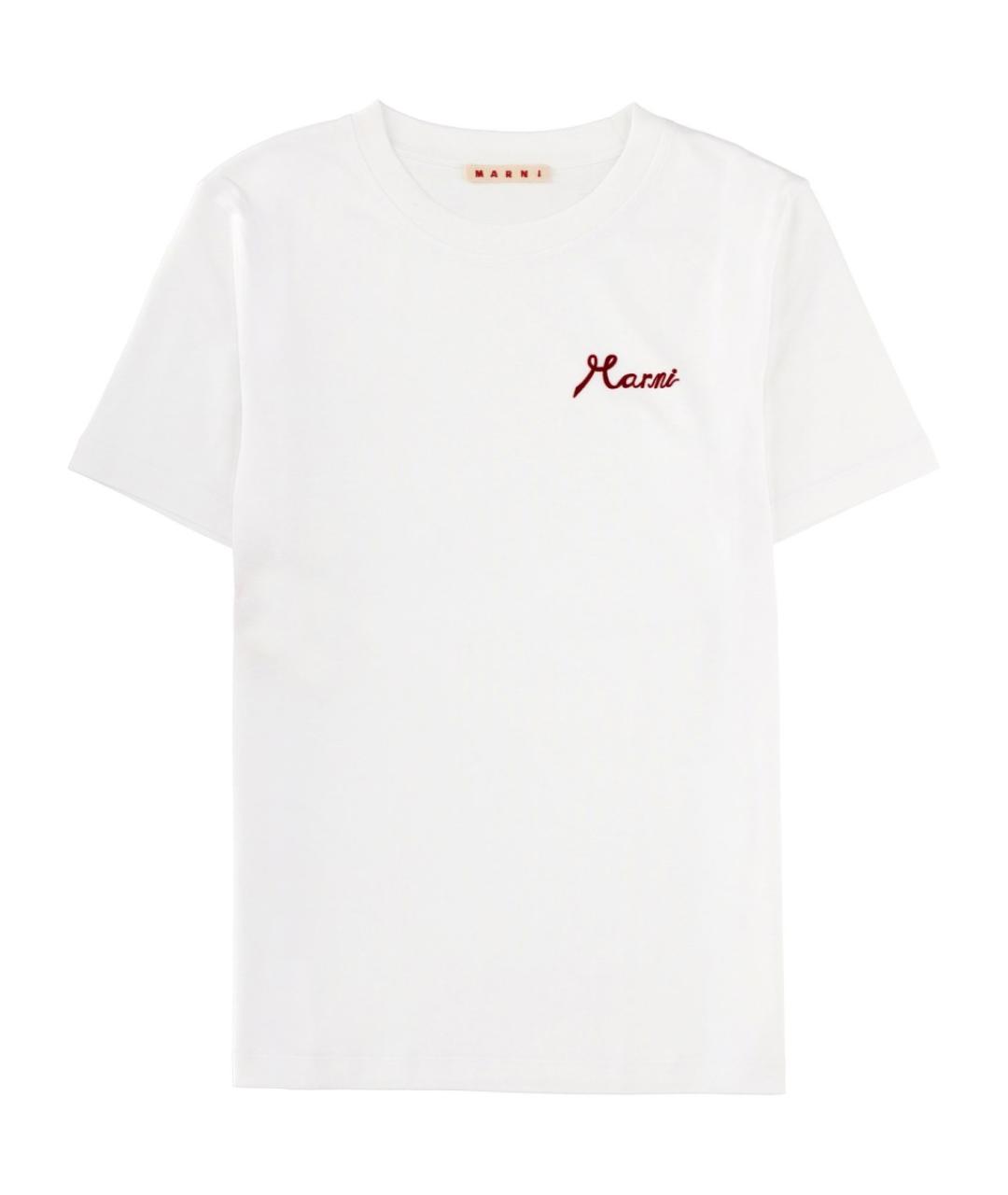 MARNI Белая хлопковая футболка, фото 1