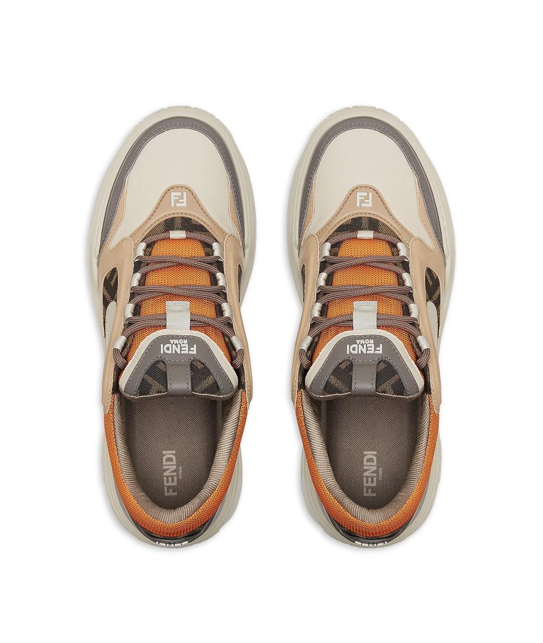 FENDI Мульти кожаные низкие кроссовки / кеды, фото 4