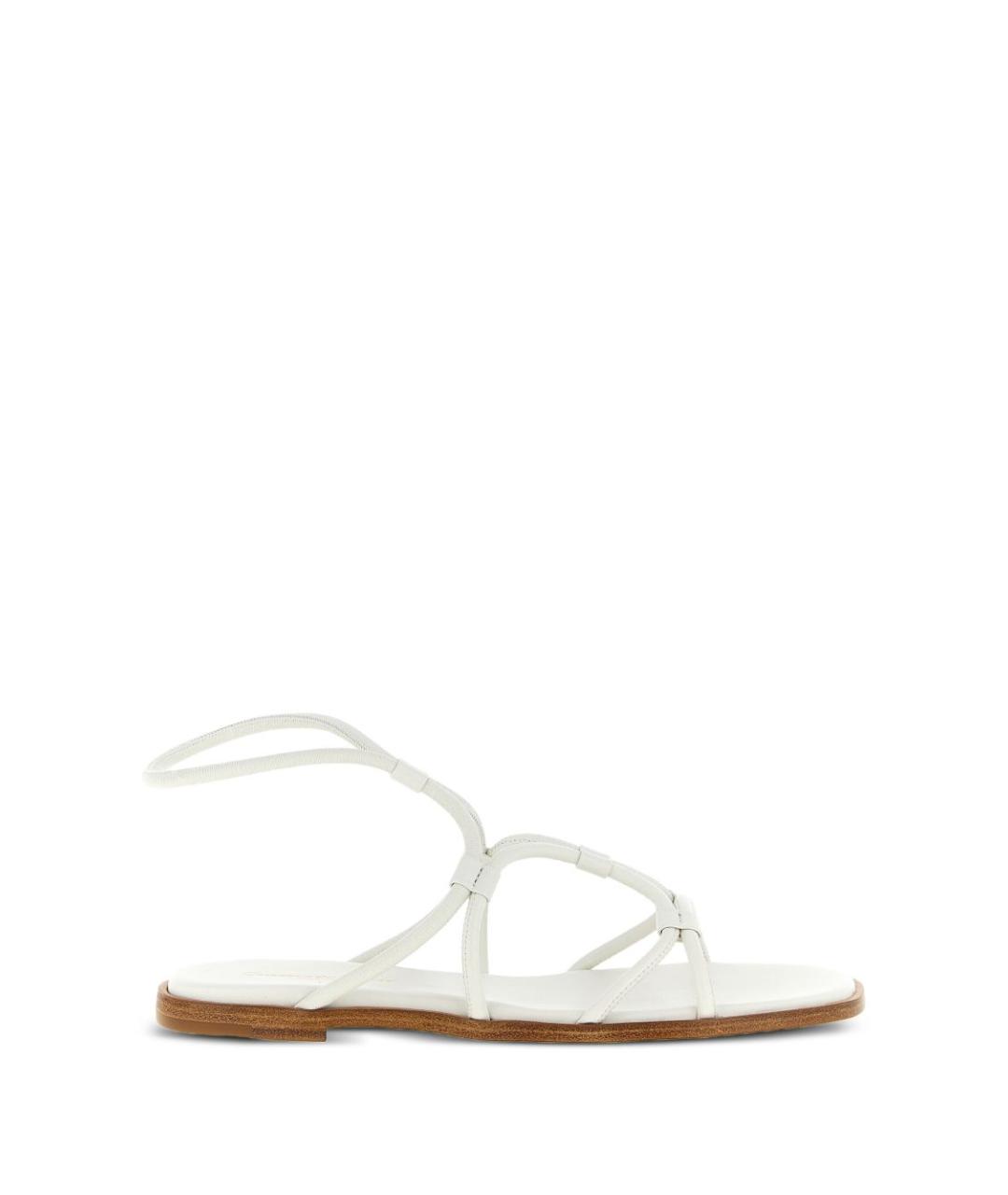 GIANVITO ROSSI Белые кожаные сандалии, фото 1