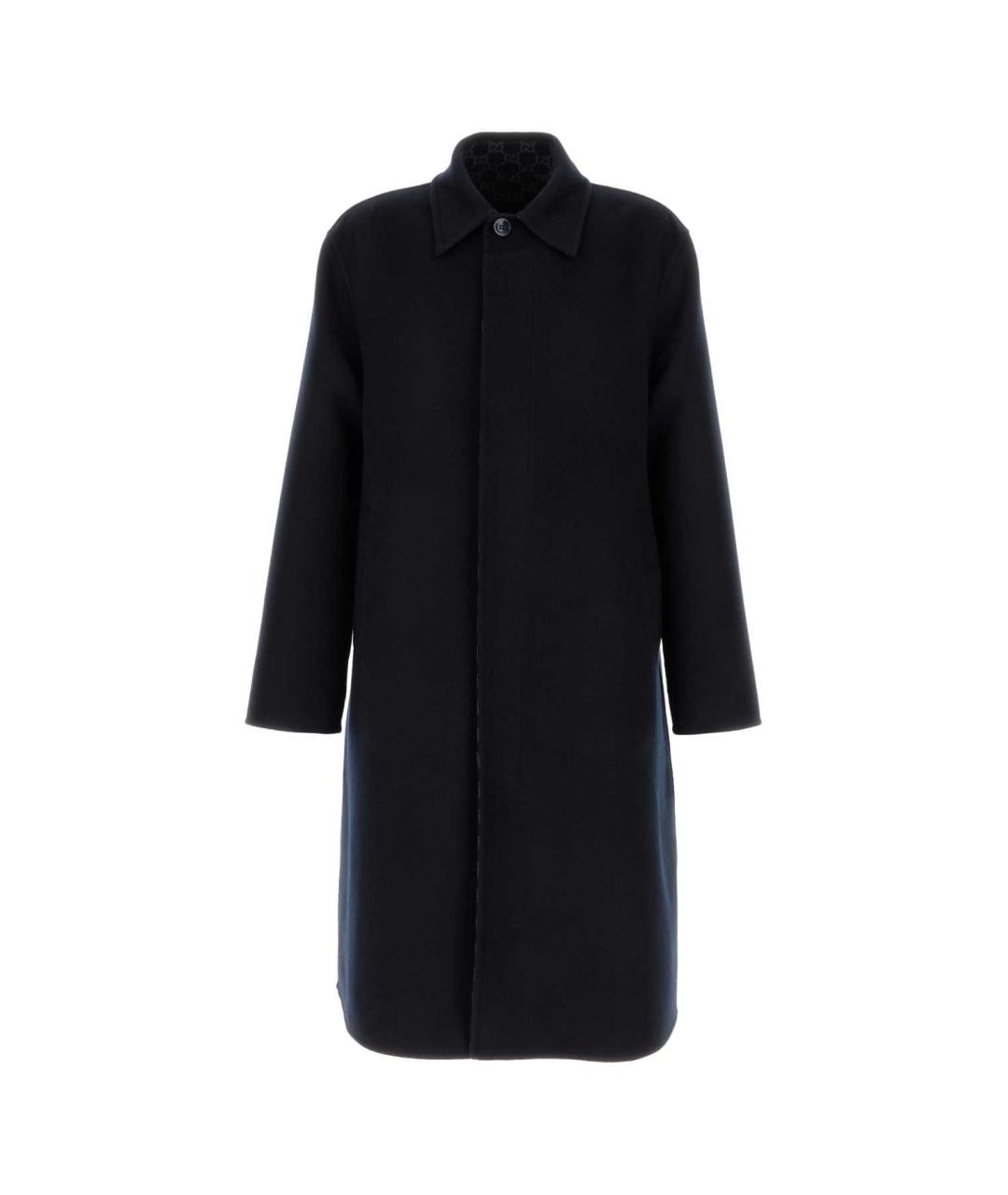 GUCCI Темно-синее шерстяное пальто, фото 1