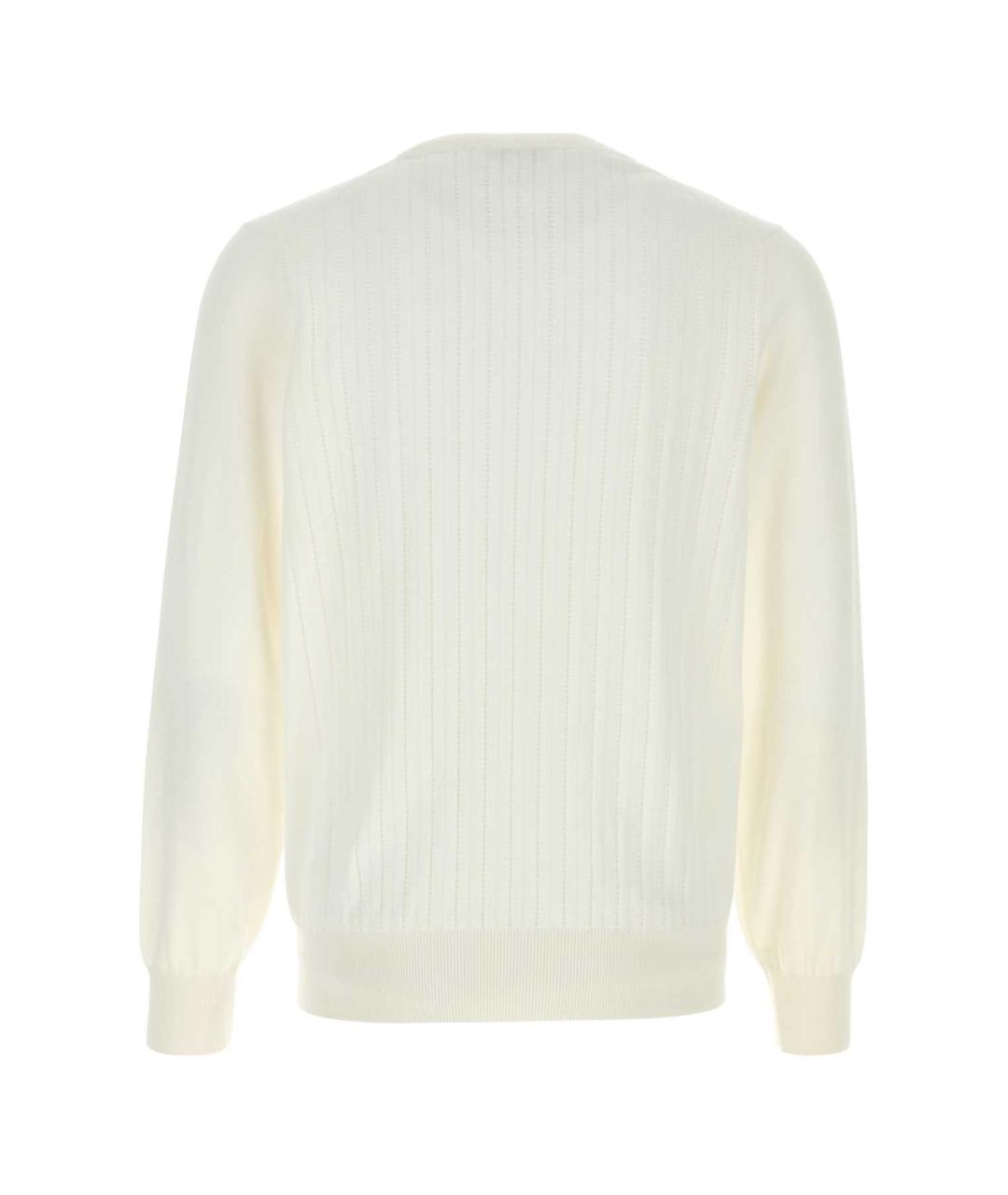 BRUNELLO CUCINELLI Белый хлопковый джемпер / свитер, фото 2