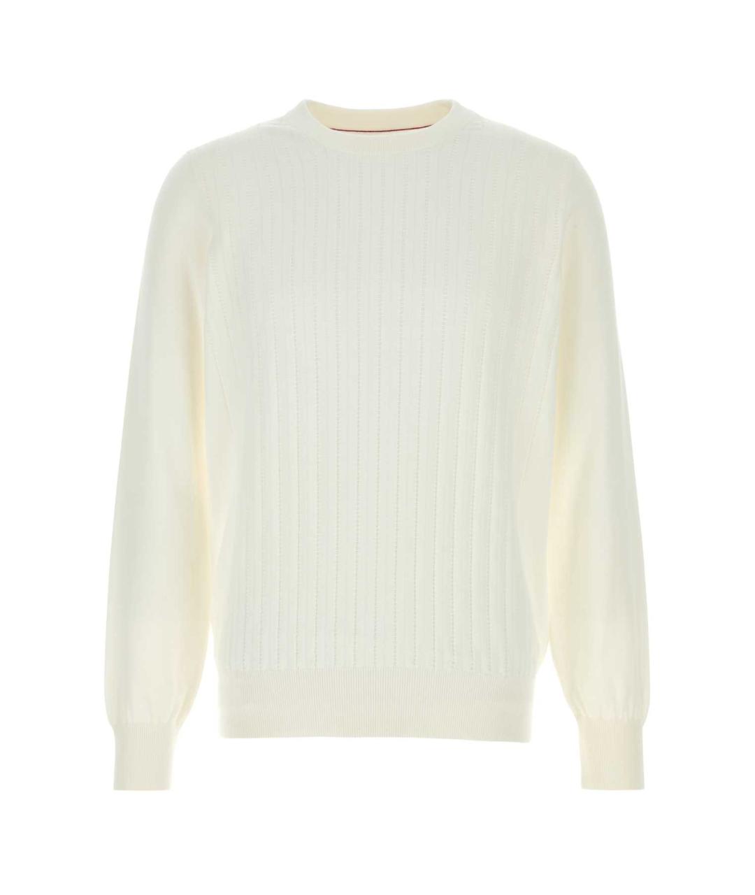 BRUNELLO CUCINELLI Белый хлопковый джемпер / свитер, фото 1