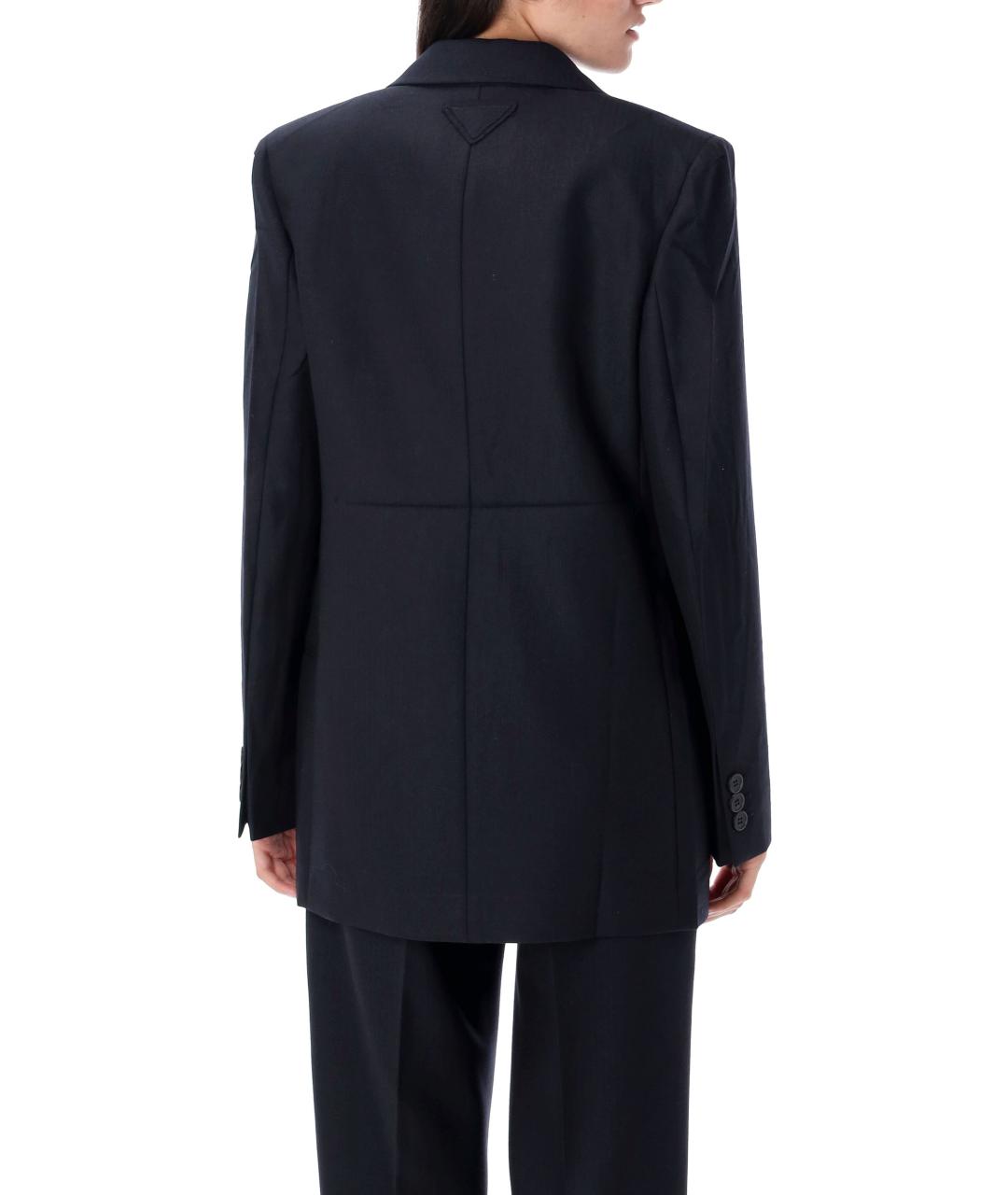PRADA Темно-синий шерстяной жакет/пиджак, фото 3