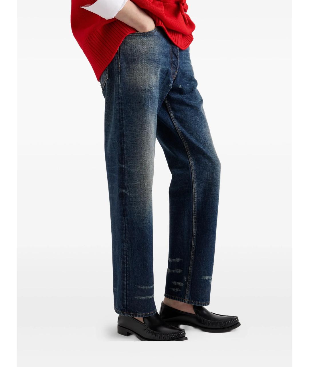 PRADA Синие хлопковые прямые джинсы, фото 5
