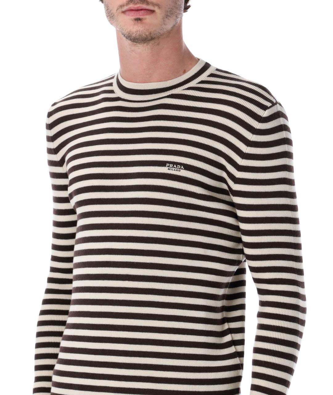 PRADA Бежевый шерстяной джемпер / свитер, фото 3