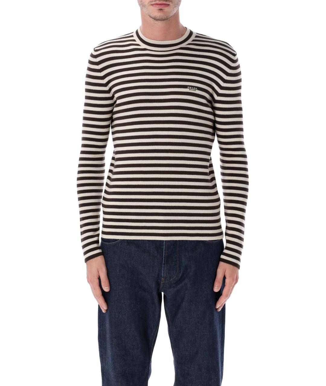 PRADA Бежевый шерстяной джемпер / свитер, фото 4