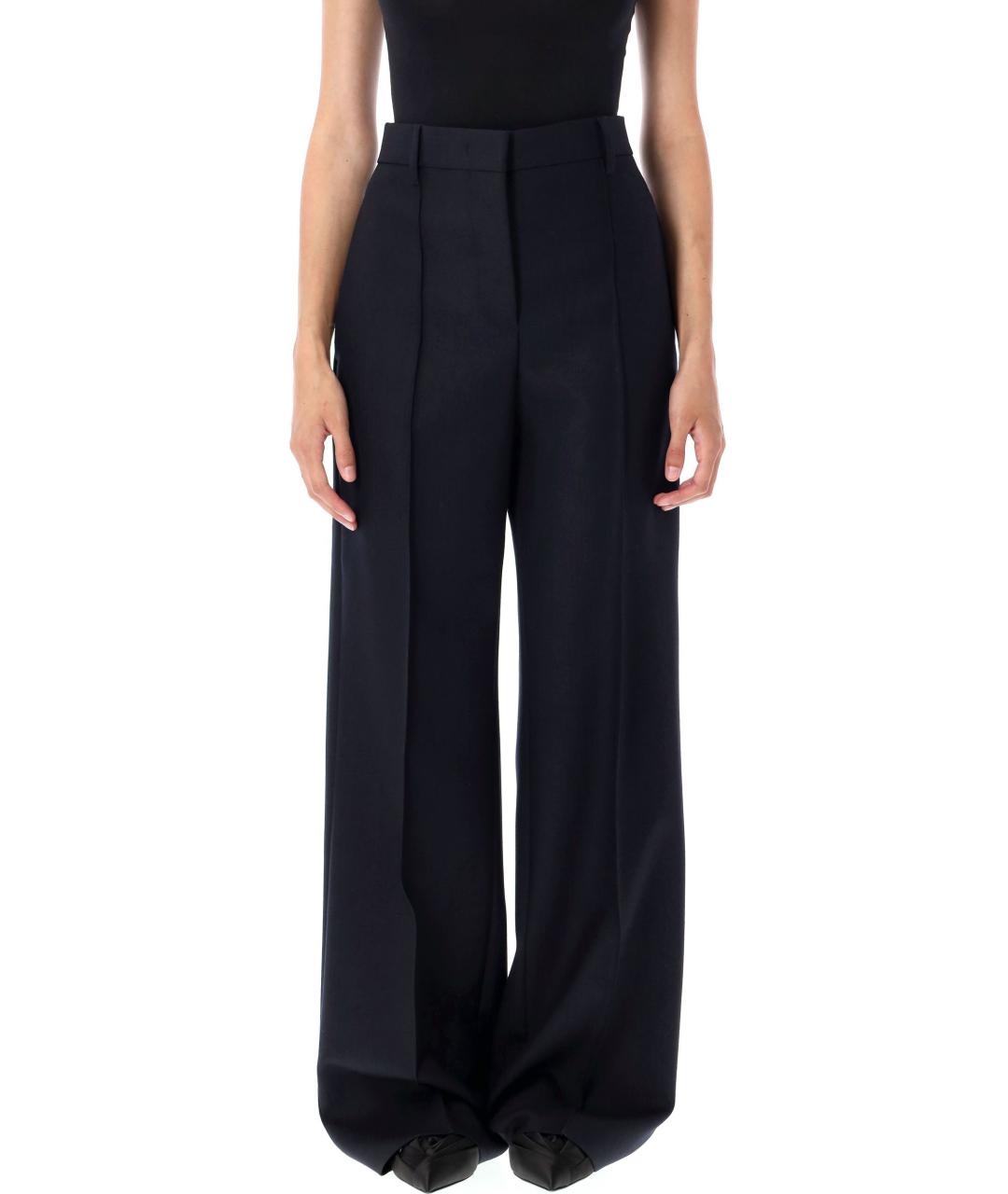 PRADA Синие шерстяные брюки широкие, фото 2