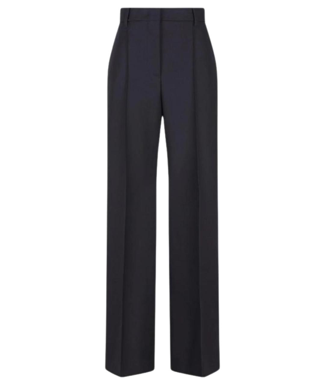 PRADA Синие шерстяные брюки широкие, фото 1