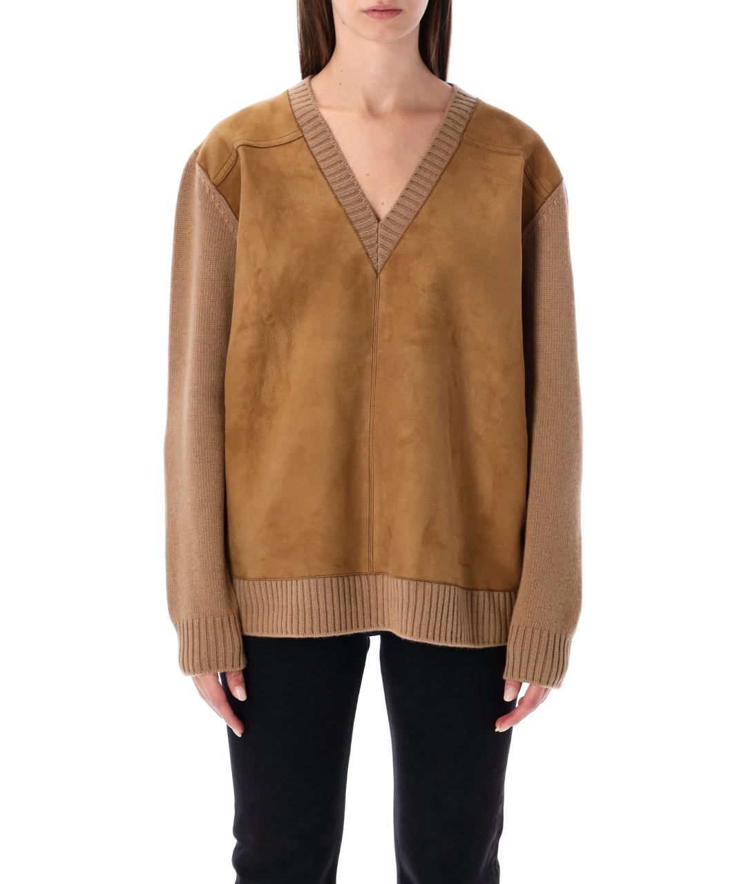 PRADA Бежевый шерстяной джемпер / свитер, фото 1