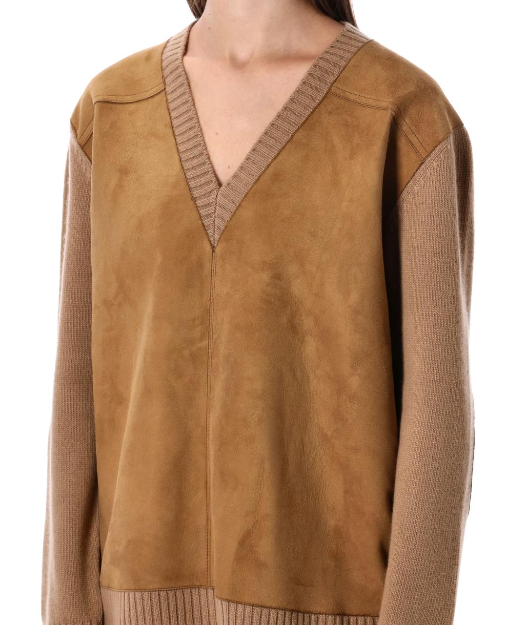 PRADA Бежевый шерстяной джемпер / свитер, фото 3