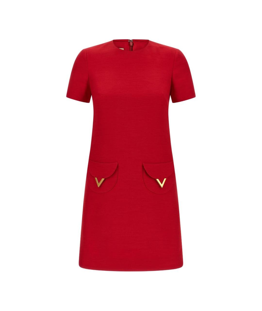 VALENTINO Красное шерстяное повседневное платье, фото 1