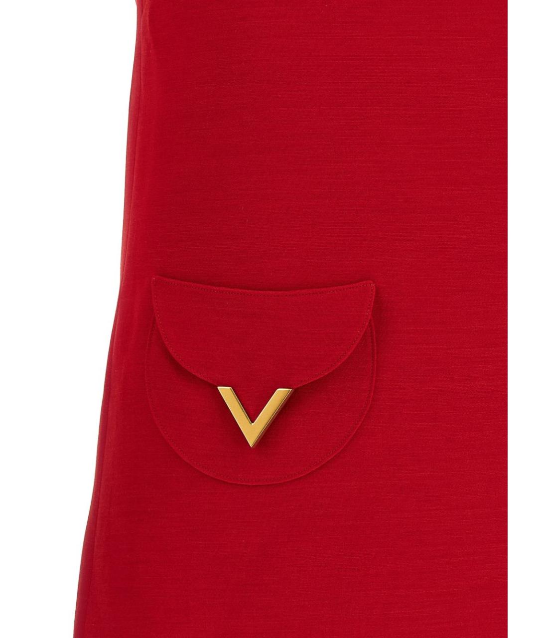 VALENTINO Красное шерстяное повседневное платье, фото 4