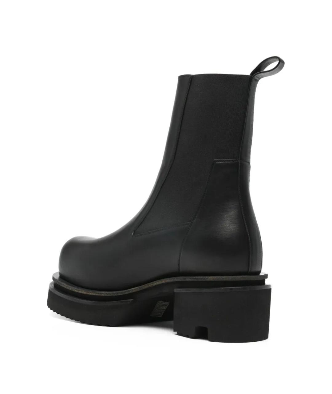 RICK OWENS Черные кожаные низкие ботинки, фото 4