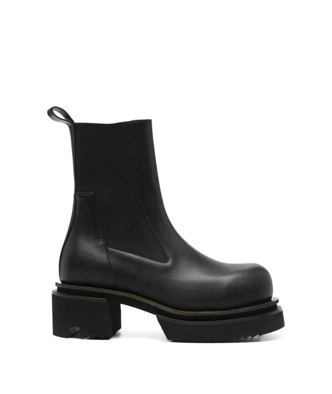 RICK OWENS Черные кожаные низкие ботинки, фото 1