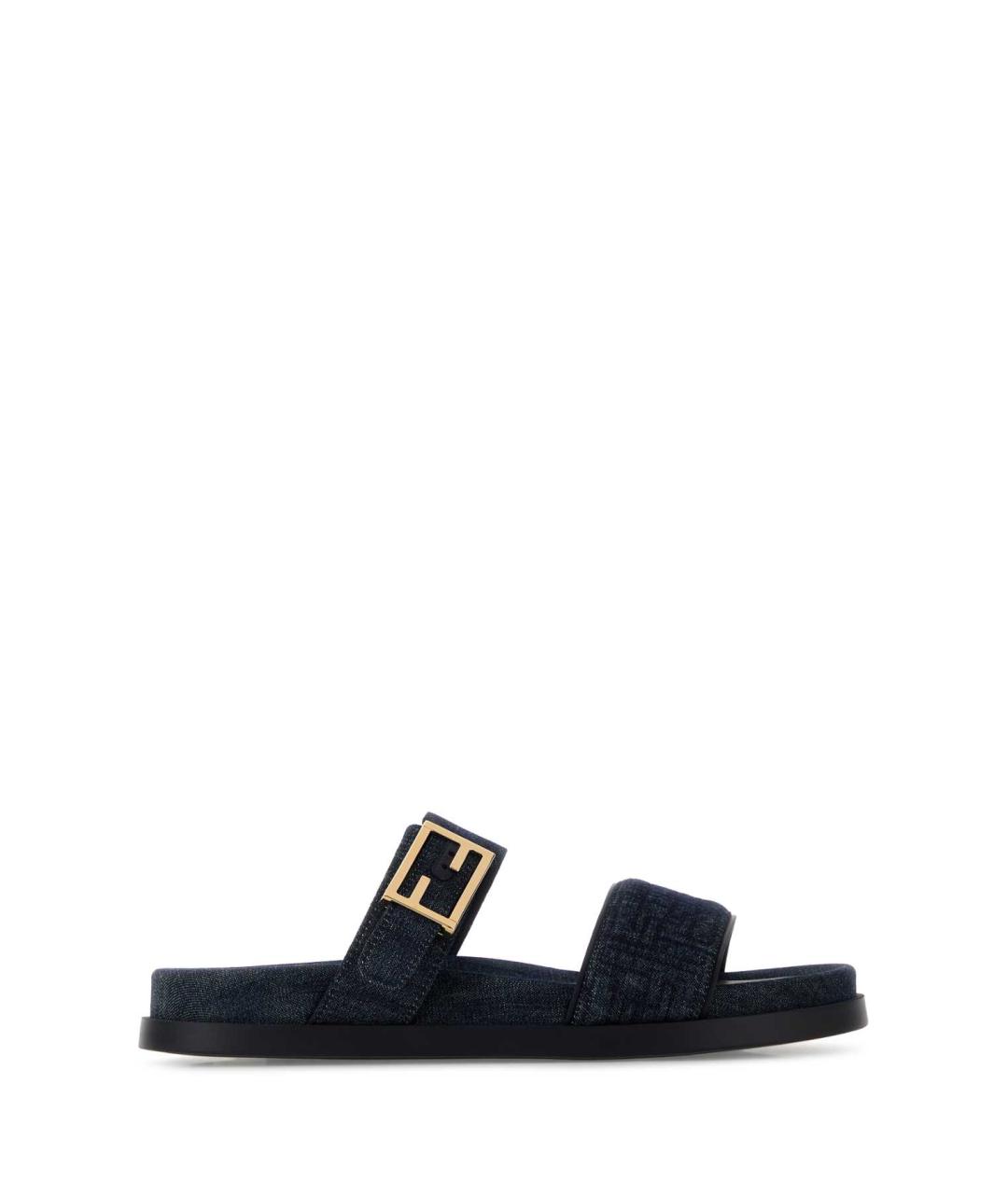 FENDI Синие текстильные сандалии, фото 1